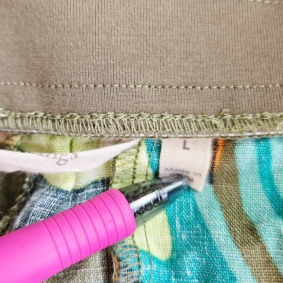 Soft Surroundings Aliso Point Tropical Linen Pants Hawaiian Beachy Size Large - Picture 8 of 12